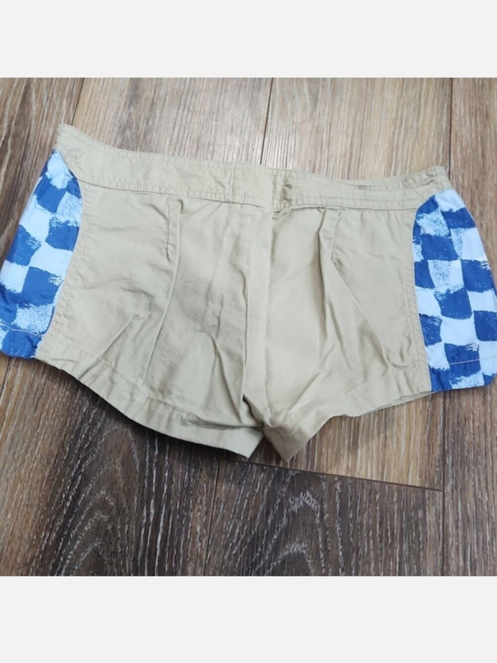 NWOT Quiksilver Blue Tan Khaki Checkerboard Shorts - Picture 2 of 10